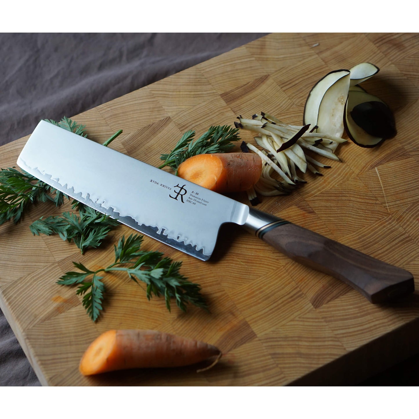 Ryda Knives A30 Professional Nakiri Knife 18cm