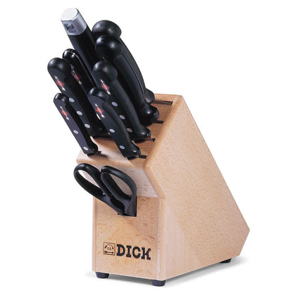 F Dick Superior Wooden Knife Block 9 Pc Set