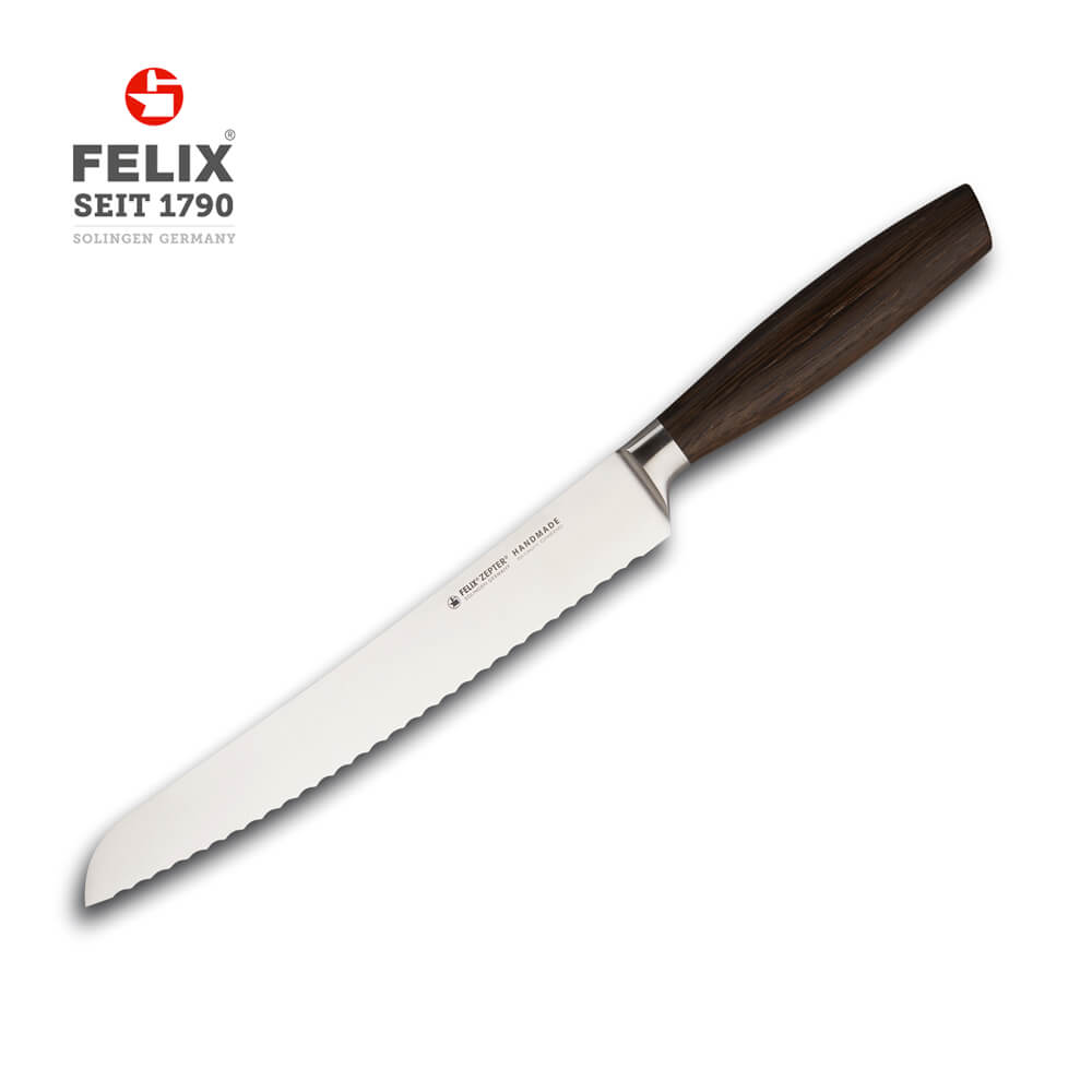 FELIX Smoked Oak Bread Knife 22cm