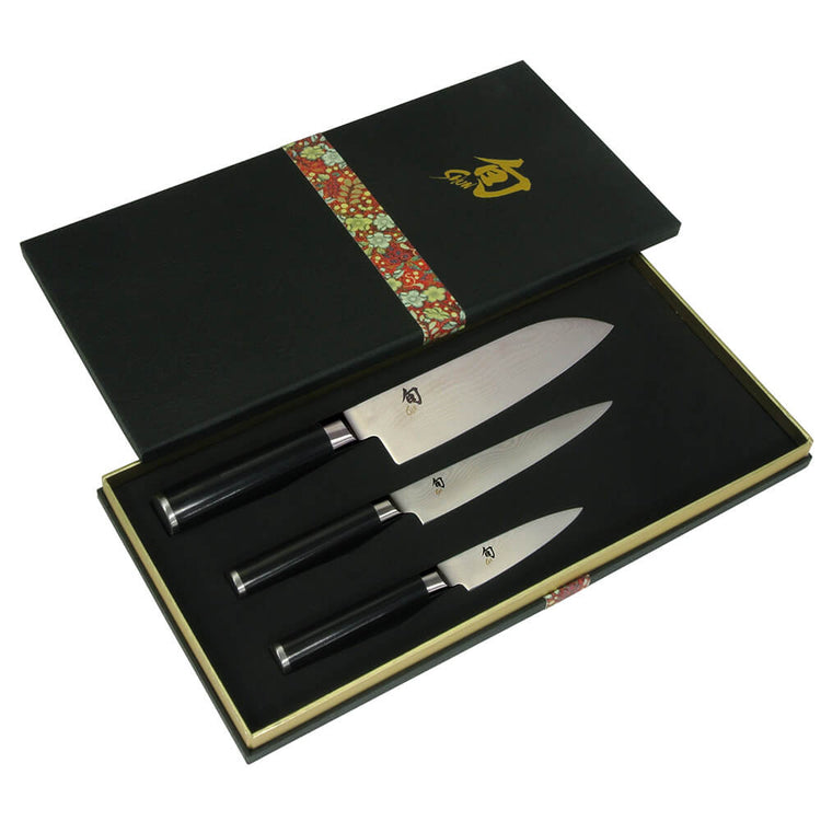 Shun Kai Classic 3 Piece Santoku Knife Set