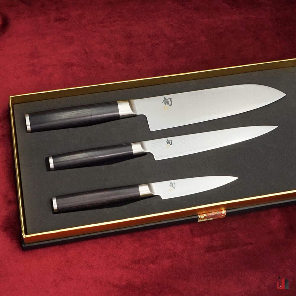 Shun Kai Classic 3 Piece Santoku Knife Set