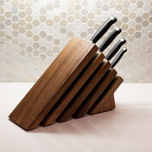 Messermeister Next Level Acacia Magnetic Knife Block Holder (empty)