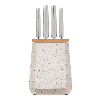 Furi Stone Knife Block Azure Terrazzo 5 Pc Set